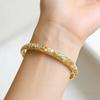 New Colorful Enamel Floral Bangle Chinese Style Handmade Open Cuff Bracelet Gold Plated Elegant Diamond Bangle Women