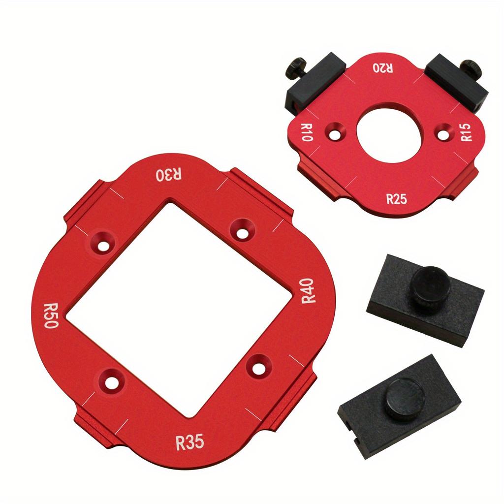 2Pc  R10-R50 Aluminum Alloy Round Corner Radius Template Set, Router Table Jig for Woodworking, Arc Cutting Aid with Removable Clip
