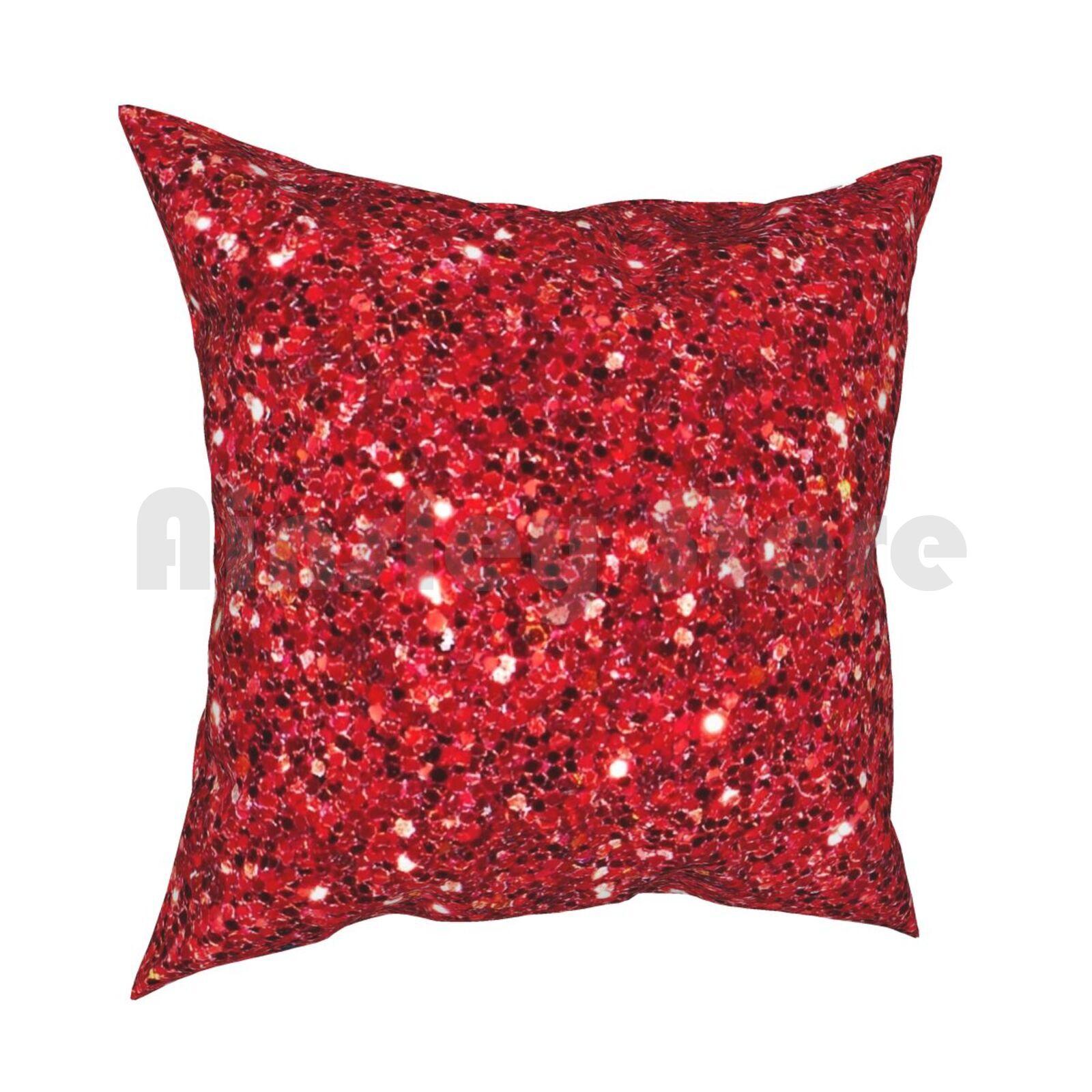 Red Glitter Sparkle Pattern Pillow Case Printed Home Soft Throw Pillow Red Glitter Red Sparkle Red Sparkle Background 30cmx30cm