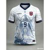 2026 Neues Herren/Kinder Norwegen V-Ausschnitt Fußballtrikot Vollständiges Nordisches Wikinger-Kriegsschiffmuster 3D Schnelltrocknend Atmungsaktiv #9 Fans Sporttrikot