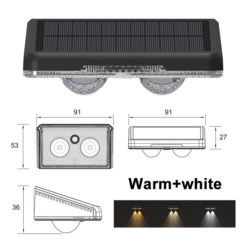 

Outdoor Solar Fence Lights RGB Waterproof Solar Powered Wall Lamp Bright LED Garden Decor for Backyard Pathway Yard Deck 1PC