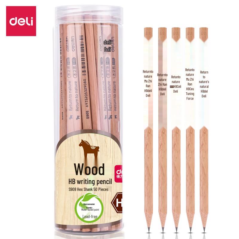 Deli S908 HB Wooden Hexagonal Pencils