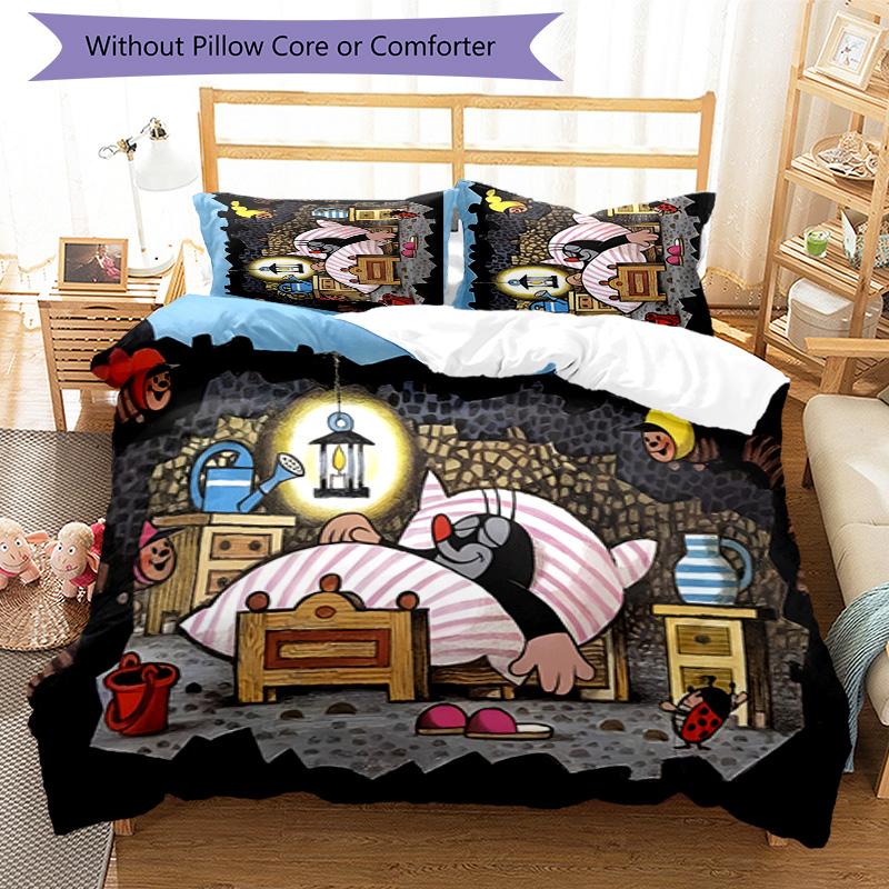 KRTECEK 3pcs Bedding Set Duvet Cover Closure Includes 1 Duvet Cover & 2 Pillowcases for All Seasons Bedroom Home Dorm Decor