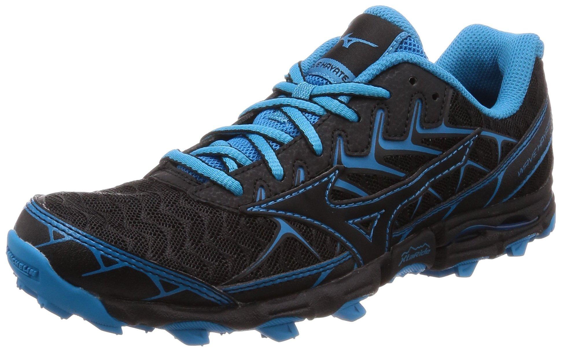 

Mizuno Wave Hayate 4 Trail Running Shoes for 2E Men, Black/Black/Blue, 23.5 cm,