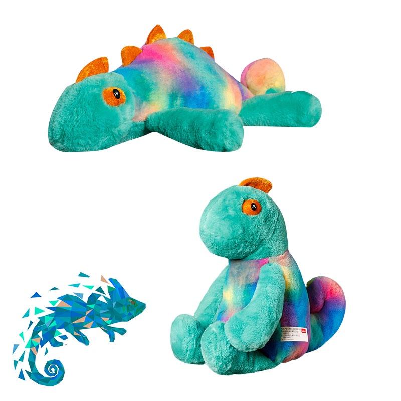 Cute Color-changing Chameleon Plush Toy Long-haired Stuffed Lizard Doll Wholesale Gift Decoration