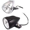 Motorcycle Headlight Motocross H4 LED Angel Eye Retro Headlight Lamp Scooter Offroad Cafe Racer Cruiser Chopper Touring (Chrome)