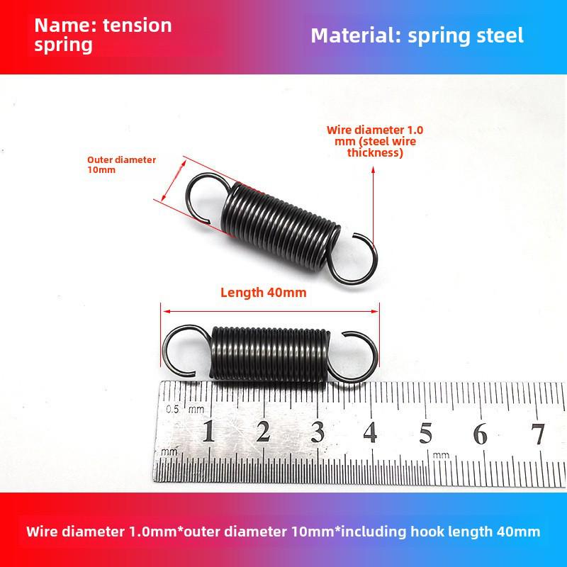 1.0mm Yellow Spring Steel Tension Spring with Hook Clamp for Mop Brake Binding Machine