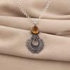Citrine Gemstone 925 Sterling Silver Women Jewelry Pretty Oxidize Pendant 1.8" For Mother/Wife CP-45-6