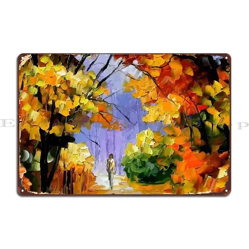 Leonid Afremov Landscape Metal Plaque Poster Cinema Wall Decor Wall Decor Character Wall Decor Tin Sign Poster 20x30cm(7.8x11.8inch)
