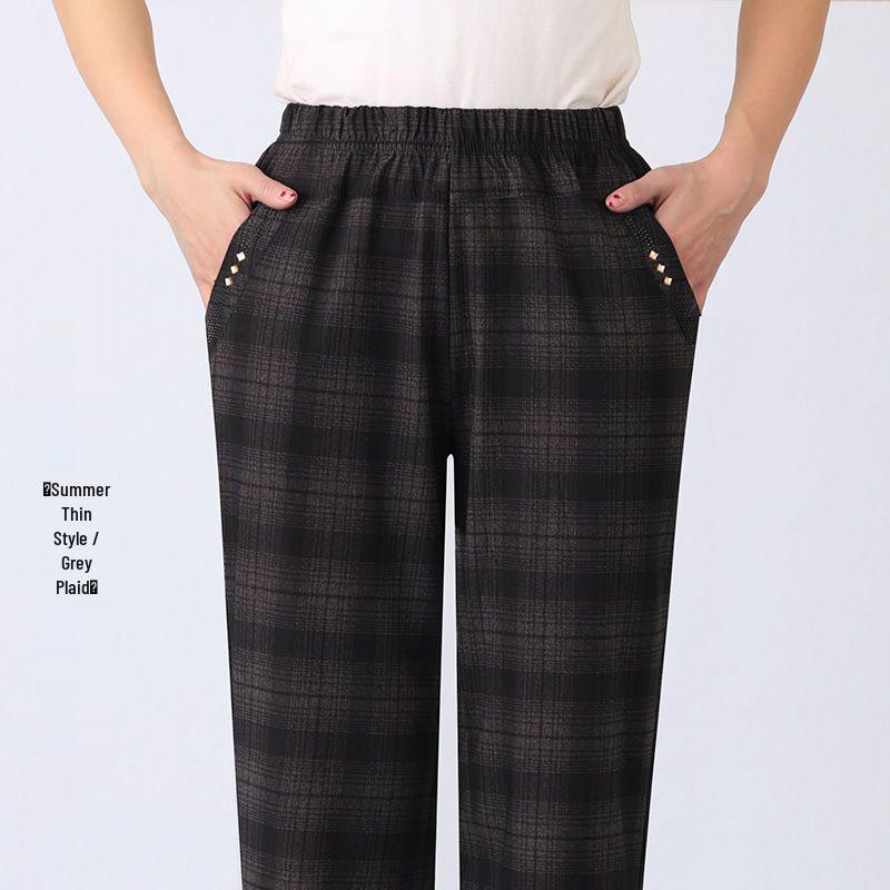 Women's High Waist Elastic Velvet Pants - Loose Straight Leg for Autumn/Winter