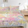 3pcs Joy and Happiness Sanrio Characters Quilt Cover Set - Soft & Comfortable Polyester Fabric, All-Season Breathable Comforter Set For 1 Quilt C