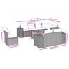 9 Piece Garden Sofa Set with Cushions Gray Poly Rattan