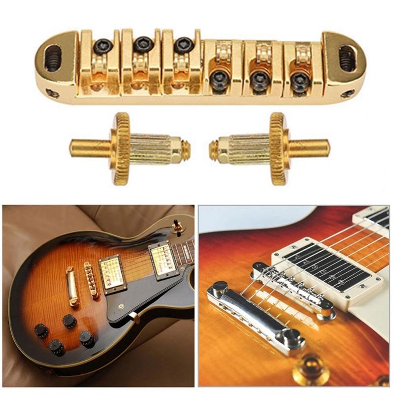 Roller Saddle Bridge and Allen Wrench Combo Replacements for LP 6-String Guitar