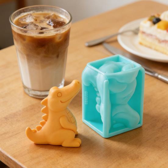 1/2Pcs Ice Cube Tray Cartoon Food-Grade Jelly Chocolate Crocodile Shape Silicone Mold Mold Easy Demould Handmade