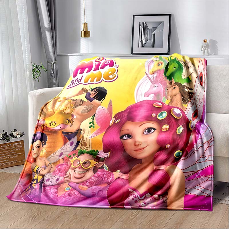 Mia And Me Cartoon Print Flannel Throw Blanket Soft Warm Bed Cover For Kids Bedroom Living Room Sofa Home Decor Gift