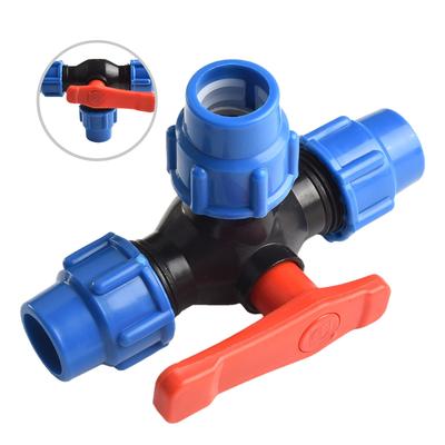 Ball Valve 20/25/32/40/50mm 20mm-50mm 3-Way Ball Valve Black+Blue