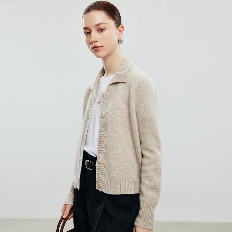 

PALUOPO Женский кардиган с лацканами из чистого кашемира S