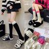 Trendy Women's Calf & Knee Socks - Spring/Summer Splicing Pile Design