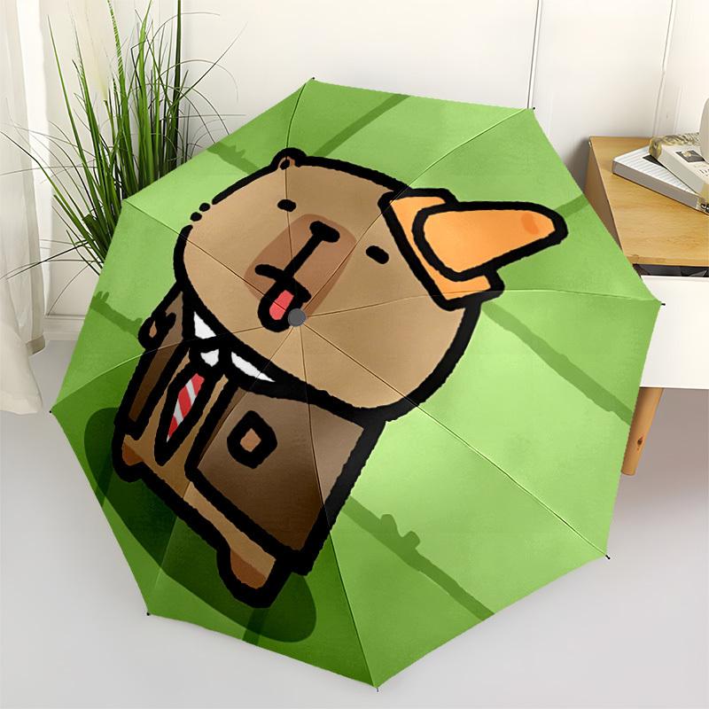 1pc Capybara Umbrella - Portable Home Essential, Durable Iron Frame with Rod Structure, Fashion Lovers yy250910003