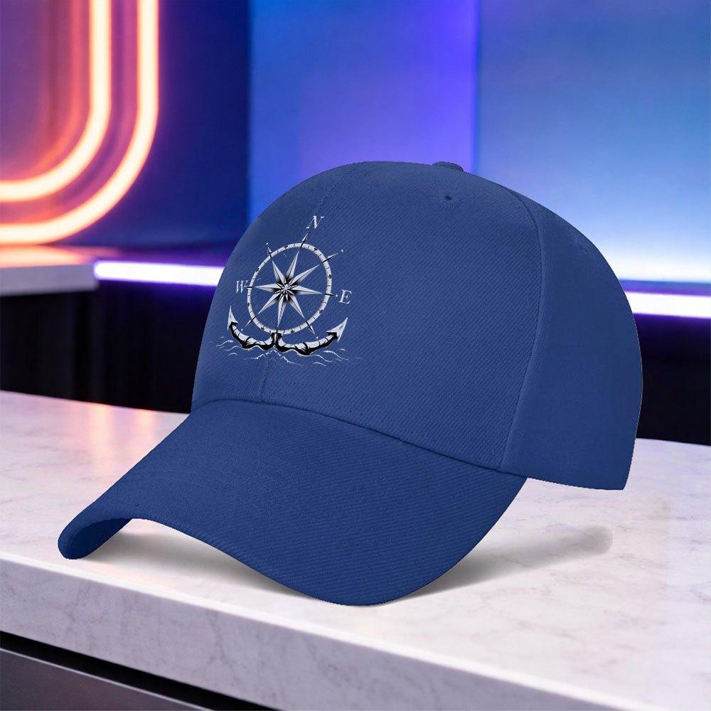 Nautical Compass Anchor Print Baseball Cap  Lightweight Unisex Outdoor Sports Hat for Weddings Parties Festivals Daily Wear