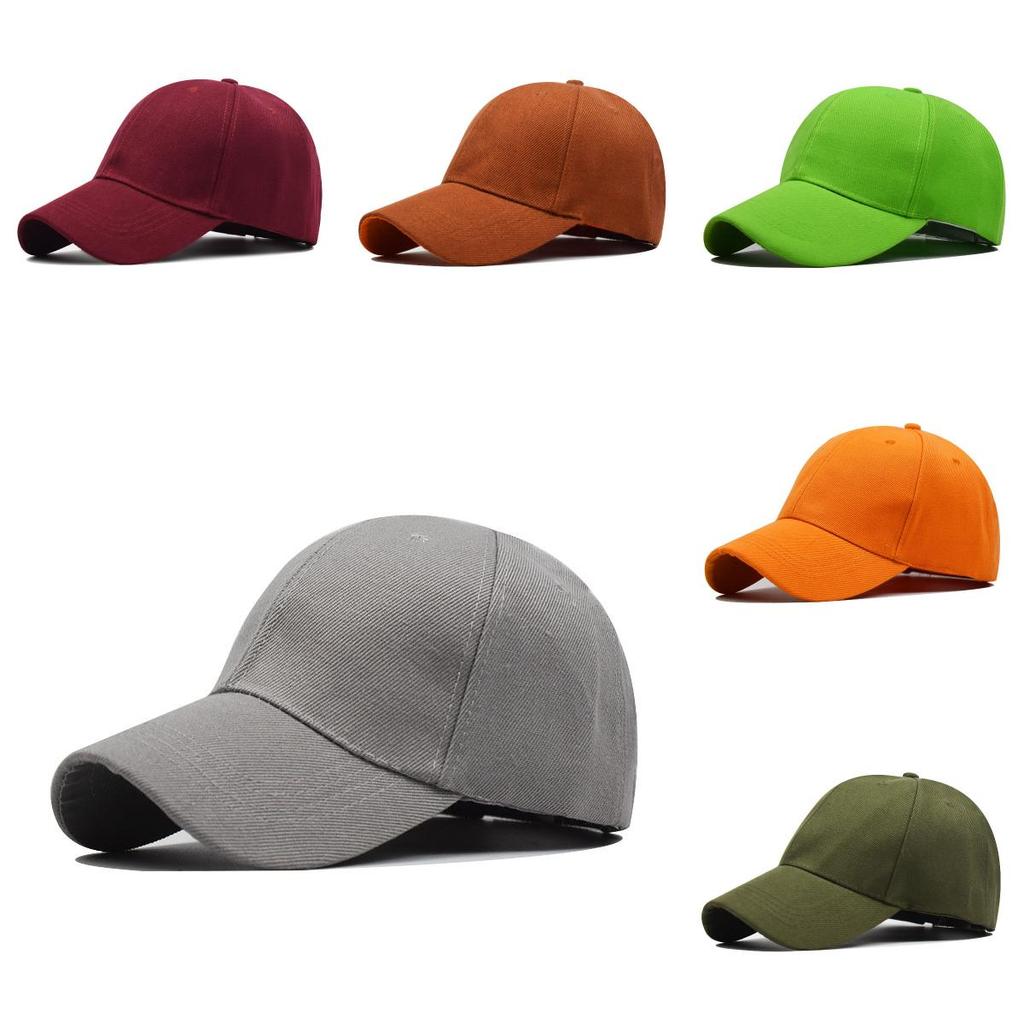 Trendy Pure Color Baseball Cap With Round Top And Flat Brim Sun Hat For Couples