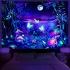 Arazzo Fantasy Forest con luce nera, arazzo estetico Moon, arazzo farfalla reattivo UV, arazzo Galaxy Space, da appendere alla parete per camera da letto e soggiorno