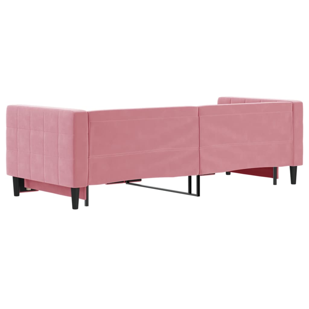 Pull Out Daybed Pink 80 x 200 cm Velvet