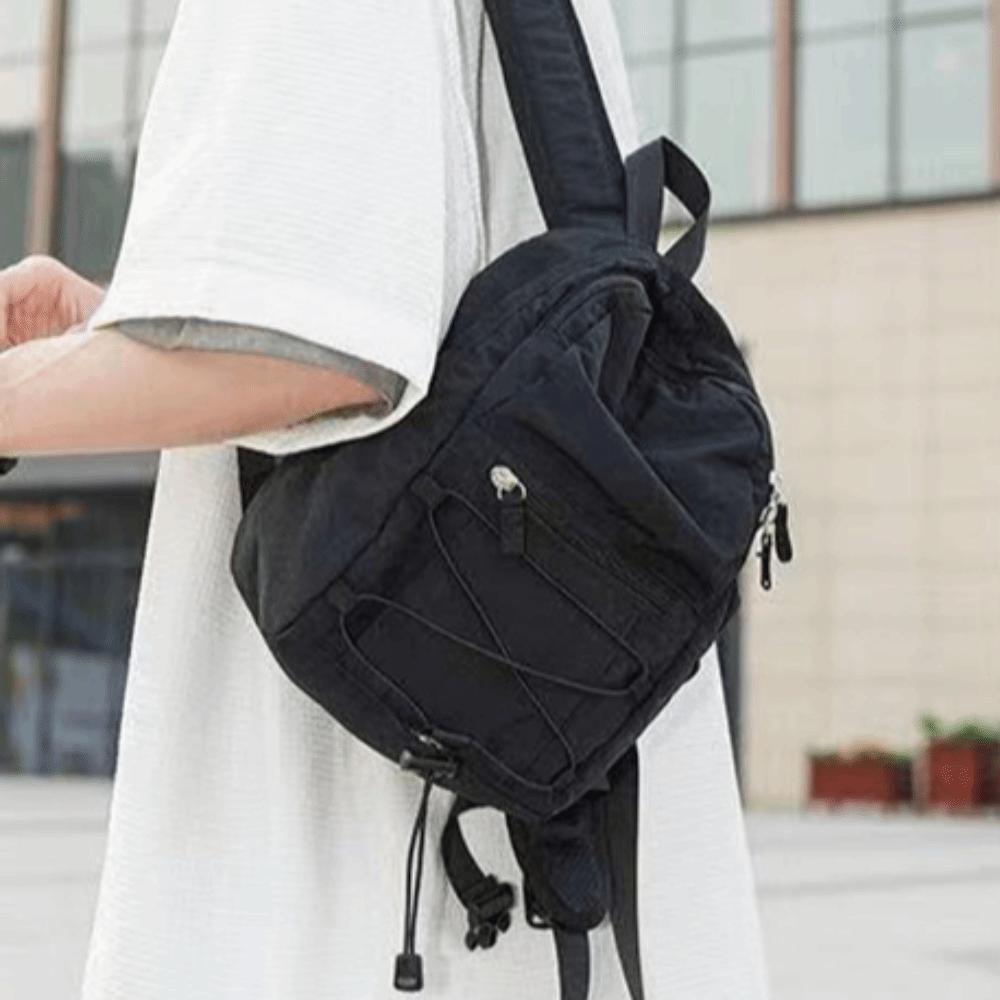 

Drawstring Outdoor Mountain Bag Large Capacity Climb Bag Portable Lightweight Nylon Bag Travel чёрный