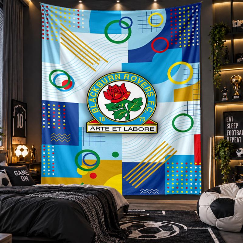 Wall Hanging Tapestry Blackburn Rovers Football Print Cloth for Living Room Bedroom Home Decor