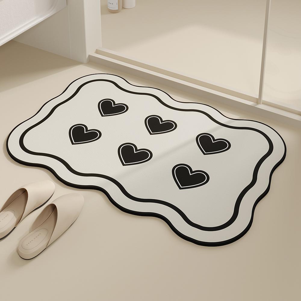 

VIKAMA Абсорбирующий коврик для ванной из диатомовой грязи, противоскользящий, быстросохнущий, коврик для двери, коврик для зоны, для душевой комнаты, спальни, домашнего декора 40X60CM(1.3X2FT