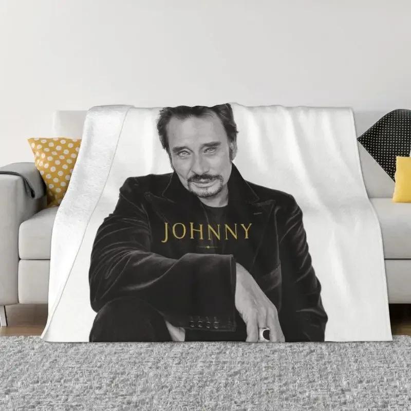 Johnny Hallyday Decken, warmer Flanell, französischer Sänger, Überwurf, Decke für Sofa, Büro, Tagesdecken