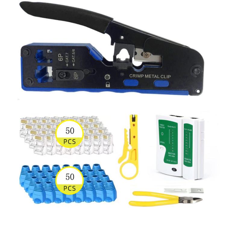 Multifunctional 6P 8P Wire Cable Crimper Stripper Cutter Pliers Network Cat5e Cat6 Cat7 Rj45 Pass EZ Crimping Tool Novelty Gift