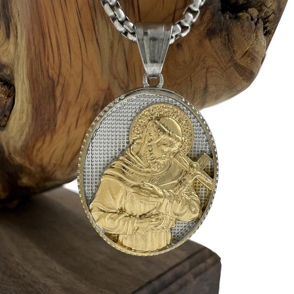 Jesus Pendant 316L Stainless Steel Christian Saints Cross Necklace