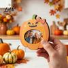 Cute Pumpkin Picture Holder Halloween Wooden Photo Frame, Pumpkin/Ghost Frame for Wall Creative Room Decor Hanging or Desktop Display, Personalized