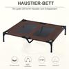 Large Raised Dog Bed Cat Elevated Lifted Cooling Portable Camping Basket Outdoor Indoor Mesh Pet Cot Metal Frame Brown