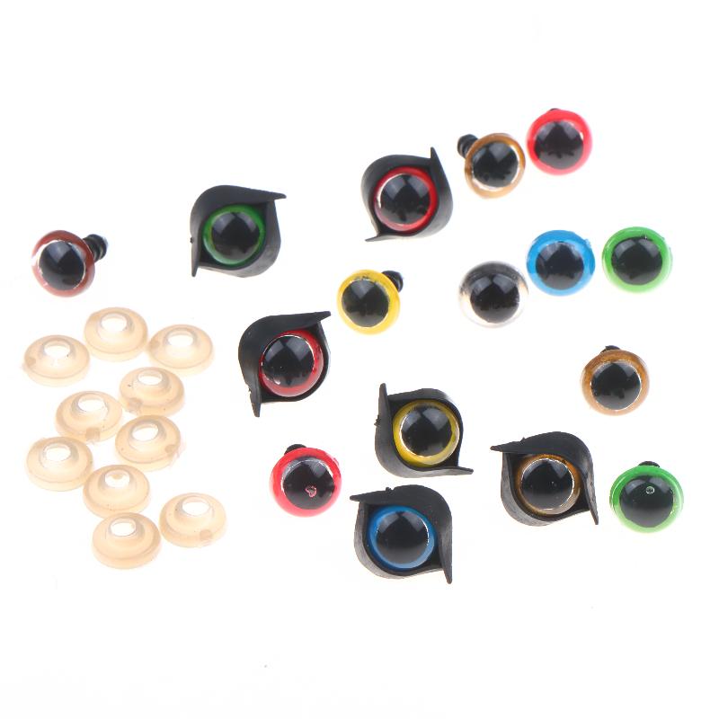 100Pcs 12mm Plastic Eyes for Bear Animal Dolls Safety Type with 50Pairs Suitable for Professional DIY Craft Making