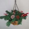 For Holiday Decoration Xmas Garden Decor LED Light Decor Christmas Artificial Flower Basket Garden Ornament Indoor Outdoor Use