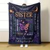 1pc A Letter to Sister Print Flannel Blanket, Soft Casual Warm Blanket, Multi-purpose Office Throw Blanket, Outdoor Camping Travel Blanket M