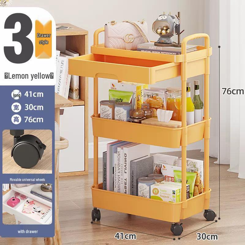 Compact Multi-Layer Rolling Storage Rack for Kitchen, Dorm, or Bathroom