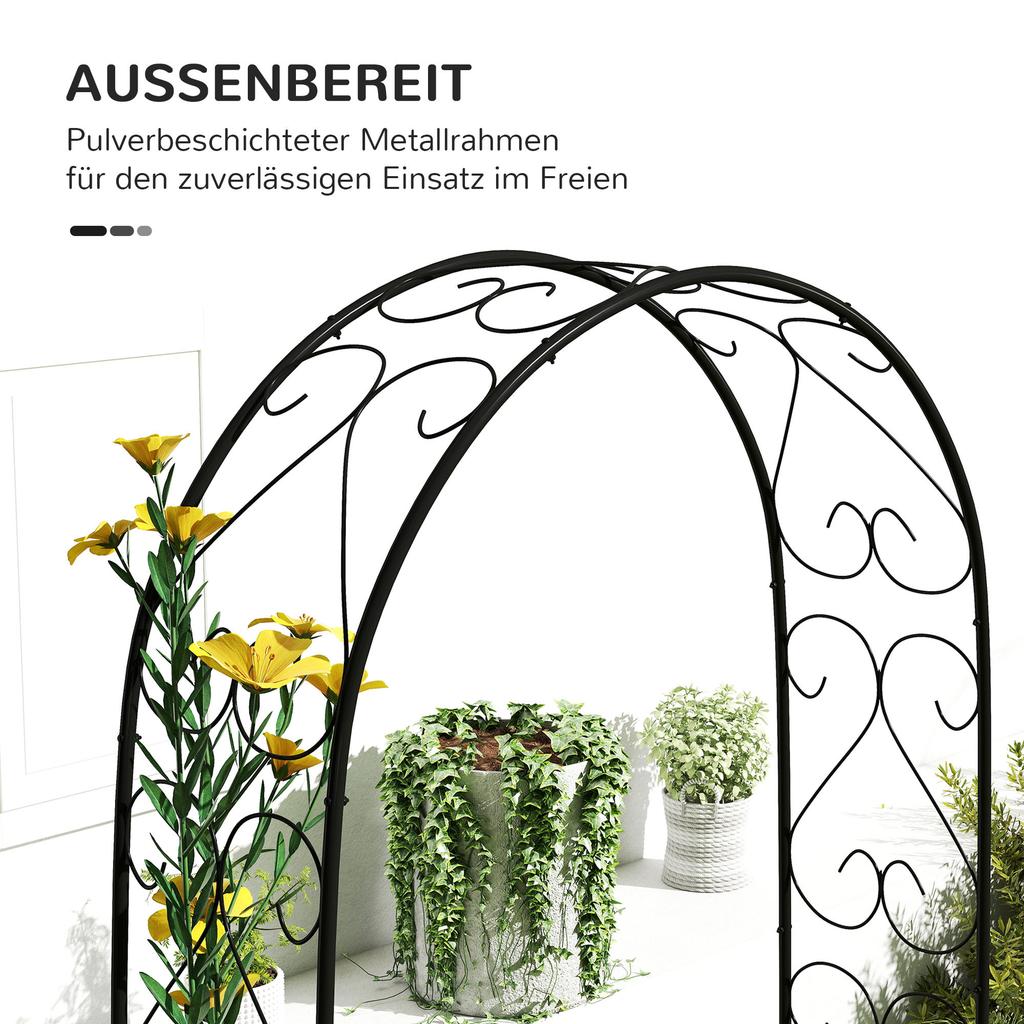 Garden Arch, Vintage Design, 125 X 37 X 230 Cm, Black