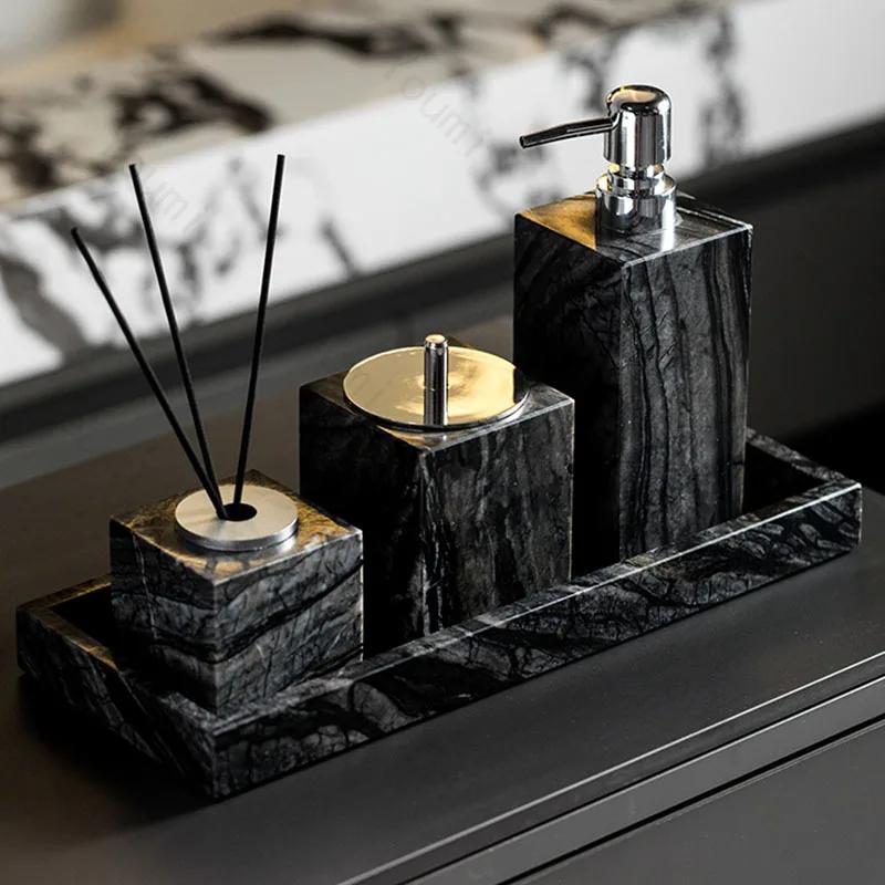 Mramorová aromaterapeutická láhev High-end hotelový pokoj Koupelna Nádoba na parfém Láhev Koupelnová dekorace Láhev s aroma difuzérem