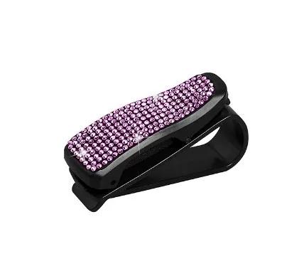 Car Diamond Glasses Holders Sun Visor Sunglasses Eyeglasses Stand With Ticket Card Clip Auto Interior Decoration Accessories