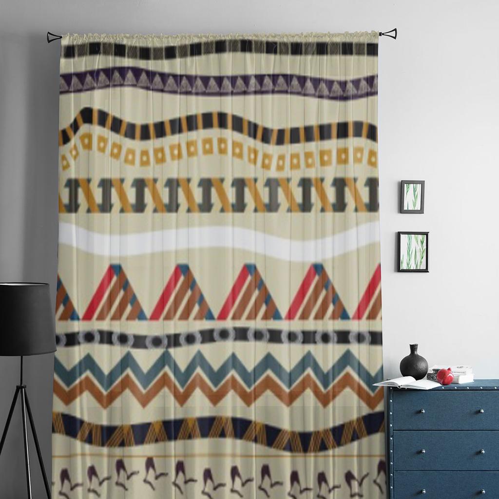 Elemente des ethnischen Stils, luxuriöse Chiffon-Vorhänge für Wohnzimmer, Schlafzimmer, Dekoration, Fenster, Voiles, Tüllvorhang
