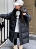 2025 Kids' Fashionable Mid-Length Hooded Down Jacket - Thickened White Duck Down for Girls