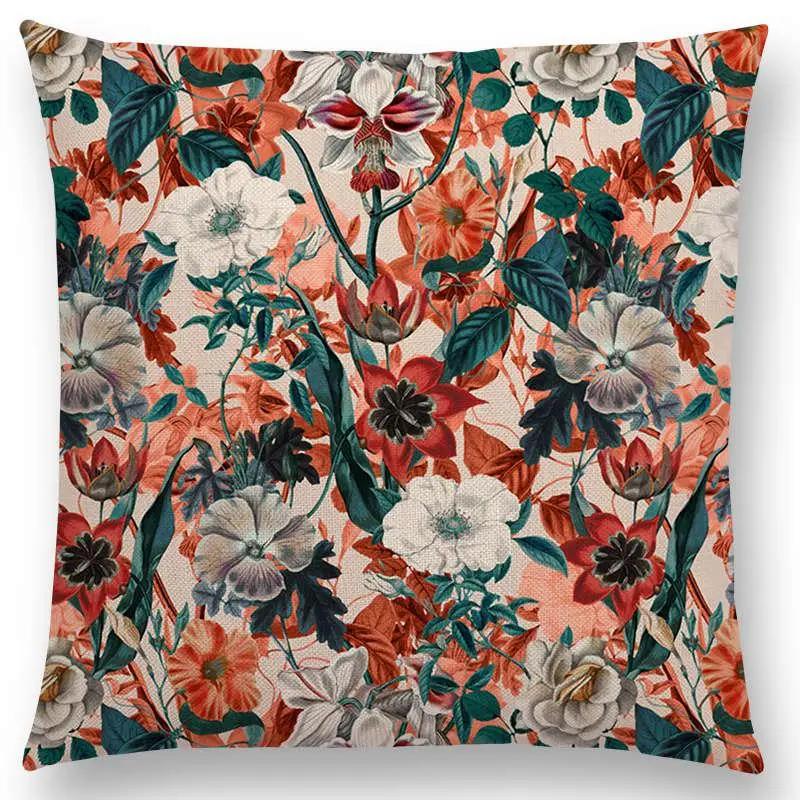 Latest Exotic Garden Summer Natural Flowers Leaf Botanical Tropical Jungle Cushion Cover Car Home Decor Sofa Throw Pillow Case