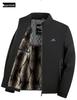 Woodpecker 2025 Autumn Men's Fleece-Lined Stand Collar Jacket for Middle-Aged & Elderly