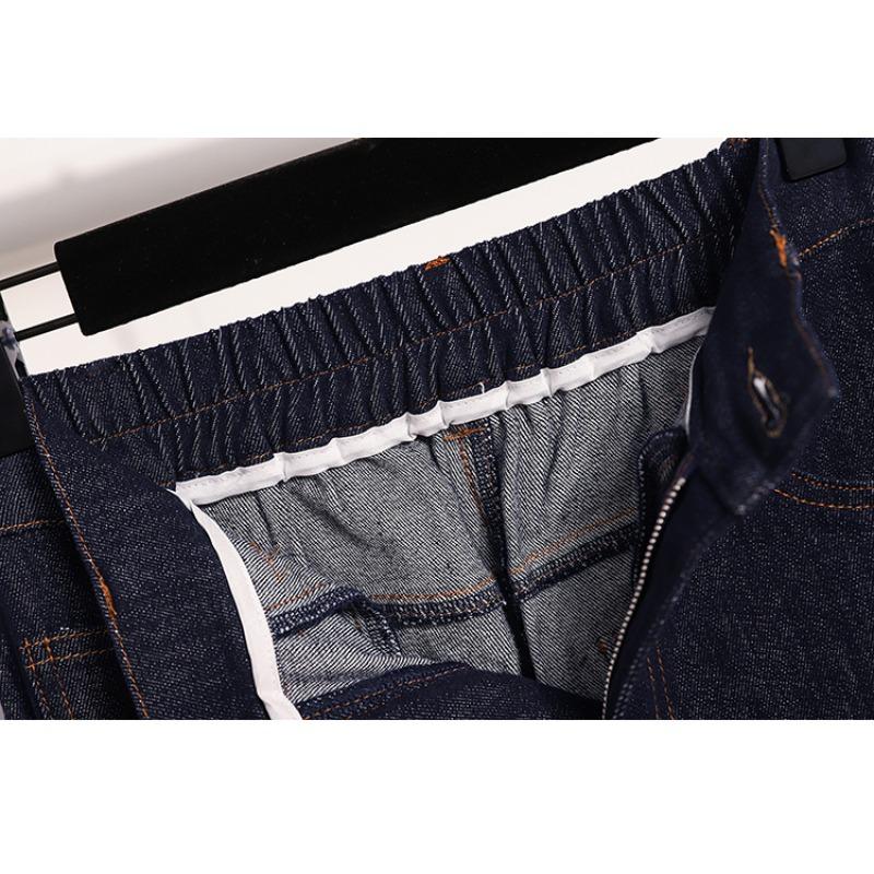 DIMANAF 2026 Plus Size Spring Summer Women Jeans Pants Denim Elastic Waist Oversize Fashion Pants 5XL Blue