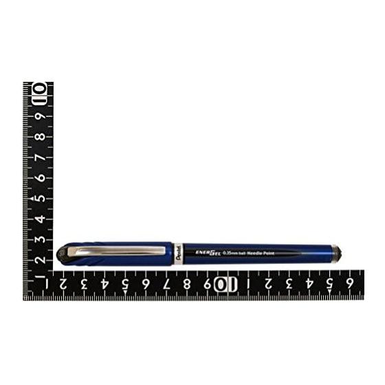 Pentel EnerGel Euro Gel Pen, 0.35mm, Blue Barrel, Black Ink, BLN23-A