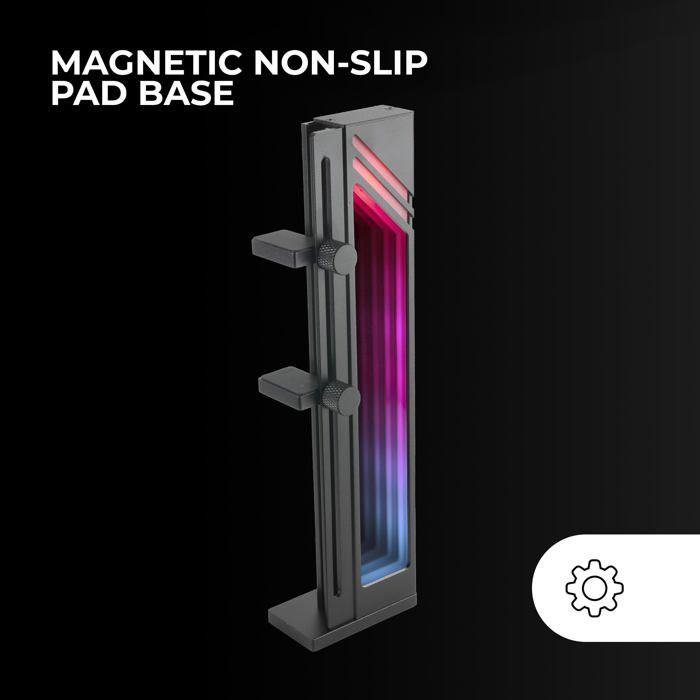 Marsgaming mars gaming mca-gcb, support de carte graphique, argb infinity mirror illumination, argb sync gpu holder, base