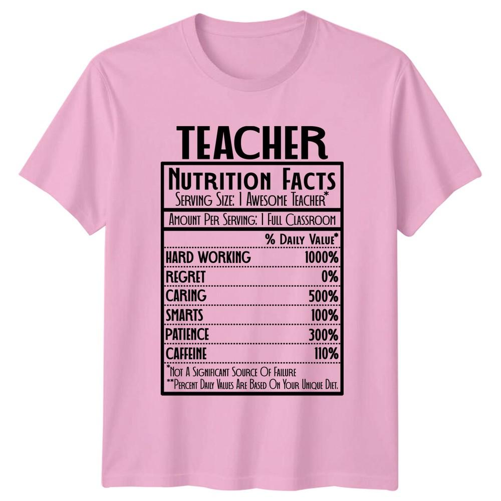 Teacher Nutrition Facts Funny Job Title TShirt
